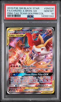 Charizard & Braixen GX SM230 Pokemon Tag Team Black Star Promo GEM MINT PSA 10 - Image 1