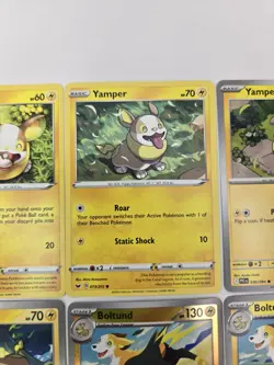 Lot of 9 Yamper Boltund Various Pokemon Collection Reverse Holo Rare - Image 4