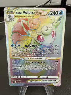 Pokemon Alolan Vulpix VSTAR Secret Rare SWSH12: Silver Tempest 2022 197/195 NM - Image 1