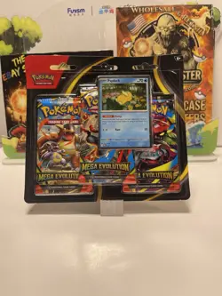 ⚠ Pokemon TCG Mega Evolution 3 Pack Blister w/ Psyduck Promo NEW SEALED GIFT - Image 1