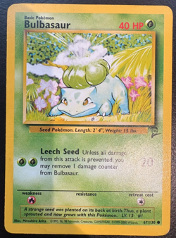Pokemon TCG Bulbasaur 67/130 Base Set 2 Regular LP - Image 1