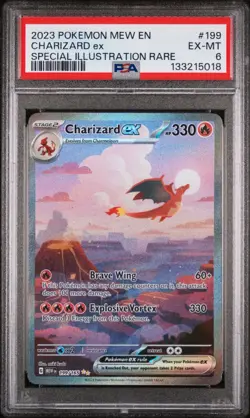 *PSA 6* 2023 POKEMON MEW EN CHARIZARD EX SPECIAL ILLUSTRATION RARE (199/165) - Image 1