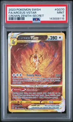 2023 POKEMON SWORD & SHIELD CROWN ZENITH SECRET FULL ART/ARCEUS VSTAR PSA 9 - Image 1