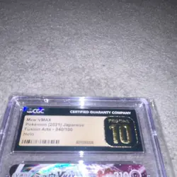 Pokemon Mew VMAX 040/100 S8: Fusion Arts Rare Holo Japanese CGC Pristine 10 - Image 3