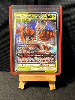 Pokemon Unbroken Bonds Pheromosa & Buzzwole GX 1/214 Holo Rare Tag Team - Image 1