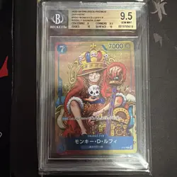 BGS 9.5 Monkey D Luffy P-043 Weekly Shonen Jump Promo One Piece Japanese Gem Mt - Image 1
