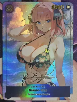 CUSTOM Nakano Nino The Quintessential Quintuplets Bikini Sexy Anime Waifu Card - Image 1