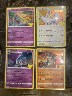 Pokemon TCG Holo Rare 25th Celebrations Cards Xerneas, Lugia, Lunala & Groudon - Image 1