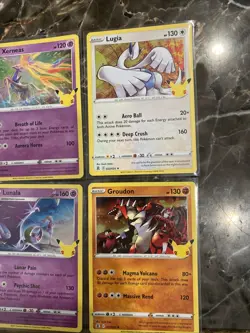 Pokemon TCG Holo Rare 25th Celebrations Cards Xerneas, Lugia, Lunala & Groudon - Image 2