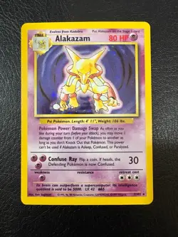 Pokemon WOTC 1999 Base Set Alakazam Rare Holo Vintage Pokemon Card - Image 1