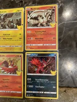 Pokemon TCG Holo Rare 25th Celebrations Cards Zekrom, Ho-oh, Reshiram & Yveltal - Image 2