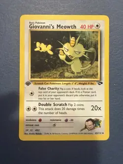 Pokemon Card - Giovanni's Meowth Gym Challenge 43/132 1st Edition - Image 1