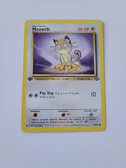 Pokemon TCG Meowth Jungle Card 56/64 1st Edition Common - Image 1