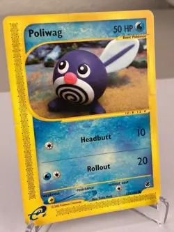 Poliwag 125/165 E-Reader Expedition Set Pokemon Card Yuka Morii - Heavily Played - Image 2