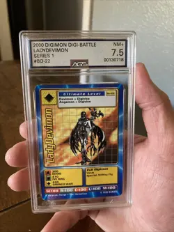 Bandai Digimon Card Digi-Battle Series #Bo-22 LadyDevimon Graded 7.5 AGS Grading - Image 2