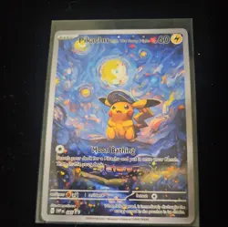 Pikachu With The Starry Night Custom Card - Image 1