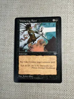 MTG - Withering Boon - LP Light Play - Mirage - Image 1