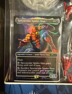 Marvel Legends Battle Damaged Spider Man & Magic Gathering Collector Booster NEW - Image 4