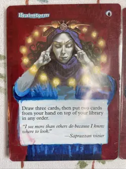 Brainstorm Mercadian Masques Mtg Alter hand painted MP - Image 2