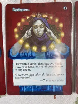 Brainstorm Mercadian Masques Mtg Alter hand painted MP - Image 3