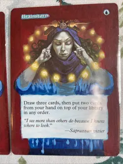 Brainstorm Mercadian Masques Mtg Alter hand painted MP - Image 4