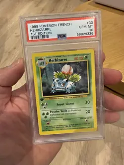 Pokemon francais HERBIZARRE Set de base 1st Edition 1999/ #30/ PSA10 - Image 1