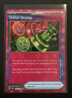 Unfair Stamp - 165/167 - Ace Spec - SV06: Twilight Masquerade - Pokemon TCG - Image 1