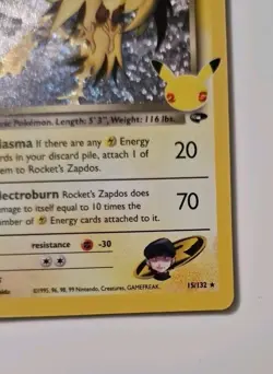 Pokemon Card Rocket's Zapdos 15/132 Gran Festa 25th ENG inglese Near Mint NM - Image 5