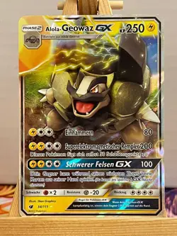 Alola Geowaz GX 34/111 Aufziehen der Sturmrote Deutsch NM Pokemon - Image 1