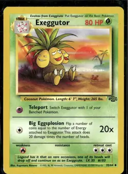 Pokemon Exeggutor 35/64 Jungle Non Holo Uncommon 2 Card Lot - Image 1