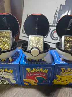 Pokemon 23k Burger King Gold Plated Trading Card Set Blue Box Lot Of 6 - Image 3