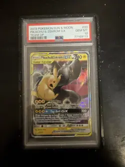 Pokemon TCG Sm: Team Up Pikachu Zekrom GX Ultra Rare Holo Card 33/181 - Image 1