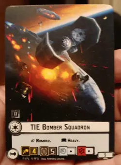 Star Wars Armada TIE Bomber Squadron Alternate Art Promo Card FFG Asmodee - Image 1