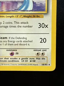 FREE SHIPPING Dragonair 22/130 Rare Pokemon Card 1999 Base Set Non Holo Vintage - Image 4