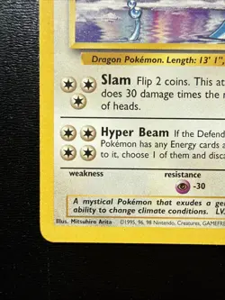 FREE SHIPPING Dragonair 22/130 Rare Pokemon Card 1999 Base Set Non Holo Vintage - Image 5