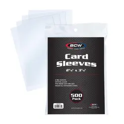 BCW Standard Card Sleeves - 500 Pack - 2-5/8" x 3-5/8" | Crystal Clear Acid-F... - Image 1