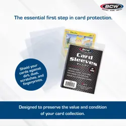 BCW Standard Card Sleeves - 500 Pack - 2-5/8" x 3-5/8" | Crystal Clear Acid-F... - Image 2