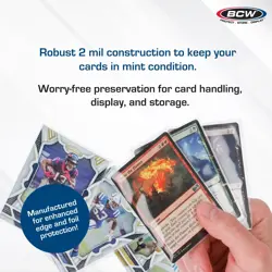 BCW Standard Card Sleeves - 500 Pack - 2-5/8" x 3-5/8" | Crystal Clear Acid-F... - Image 4