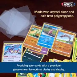 BCW Standard Card Sleeves - 500 Pack - 2-5/8" x 3-5/8" | Crystal Clear Acid-F... - Image 5