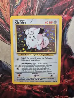 Pokemon TCG Clefairy Base Set Holo Rare Unlimited Card 5/102- HP/DMG - Image 1