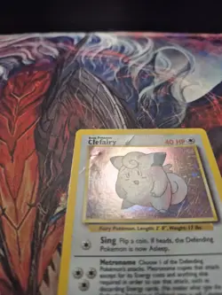 Pokemon TCG Clefairy Base Set Holo Rare Unlimited Card 5/102- HP/DMG - Image 2