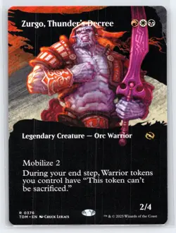MTG NM Normal Zurgo, Thunder's Decree (Borderless) 376 R Tarkir: Dragonstorm - Image 1