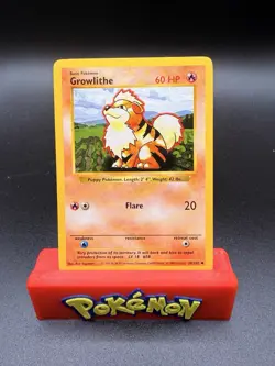 Growlithe 28/102 Shadowless Base Set Uncommon 1999 English Pokemon TCG WoTC NM - Image 1