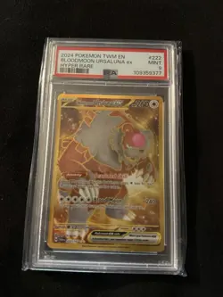 2024 POKEMON TWM EN-TWILIGHT MASQUERADE HYPER RARE BLOODMOON URSALUNA EX PSA 9 - Image 1