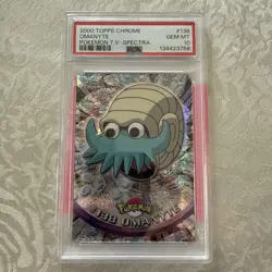 Pokemon Topps Chrome Omanyte Spectra #138 PSA 10 Gem Mint - Image 1
