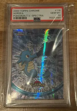 2000 Topps Chrome Pokemon #116 Horsea Spectra Chrome; PSA 10 GEM MINT; RARE - Image 1