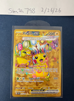 Pikachu ex 247/191 Hyper Rare Surging Sparks NM Pokemon Gold - Image 3