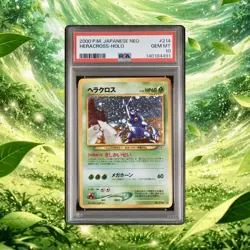 2000 Pokemon Japanese Neo Heracross Holo PSA 10 Gem Mint #214 - Image 1