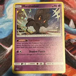 HD Swirl Mew Tail - Marshadow SM85 Sun & Moon Promos Cosmos Holo Pokemon HP/DMG - Image 2