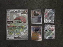 Great Tusk EX SVP072 & Iron Treads EX SVP073 - Black Star Promo Pokemon Bundle - Image 1